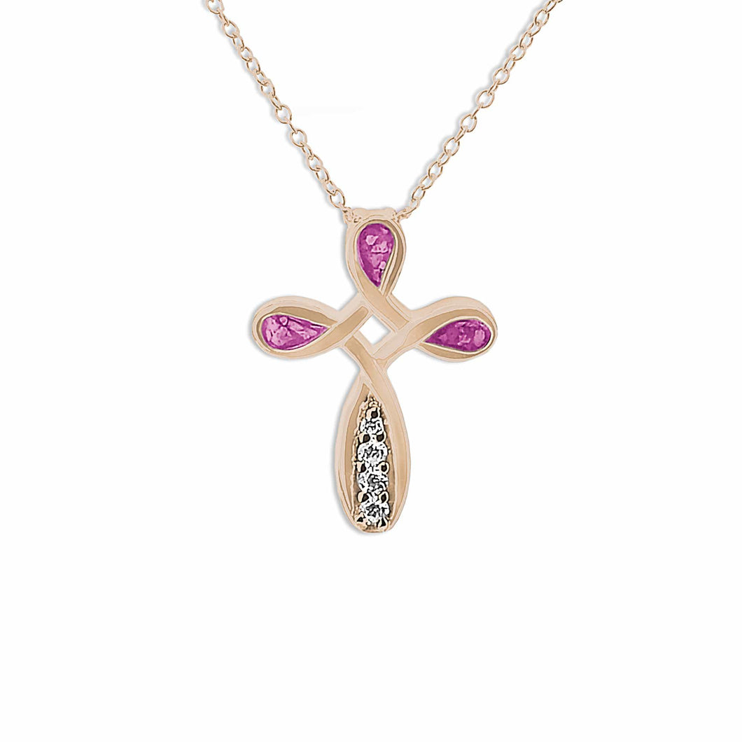 EverWith™ Unisex Celtic Cross Memorial Ashes Pendant with Swarovski Crystals - EverWith Memorial Jewellery - Trade