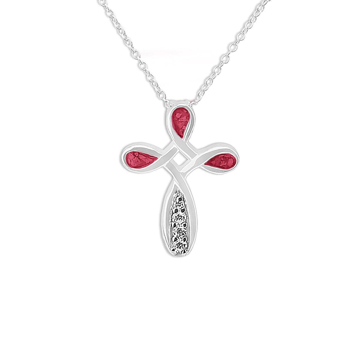 Load image into Gallery viewer, EverWith™ Unisex Celtic Cross Memorial Ashes Pendant with Swarovski Crystals - EverWith Memorial Jewellery - Trade