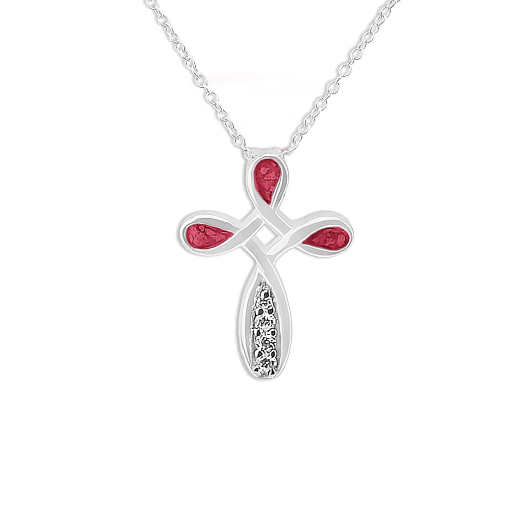 EverWith™ Unisex Celtic Cross Memorial Ashes Pendant with Swarovski Crystals - EverWith Memorial Jewellery - Trade