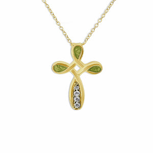 EverWith™ Unisex Celtic Cross Memorial Ashes Pendant with Swarovski Crystals - EverWith Memorial Jewellery - Trade