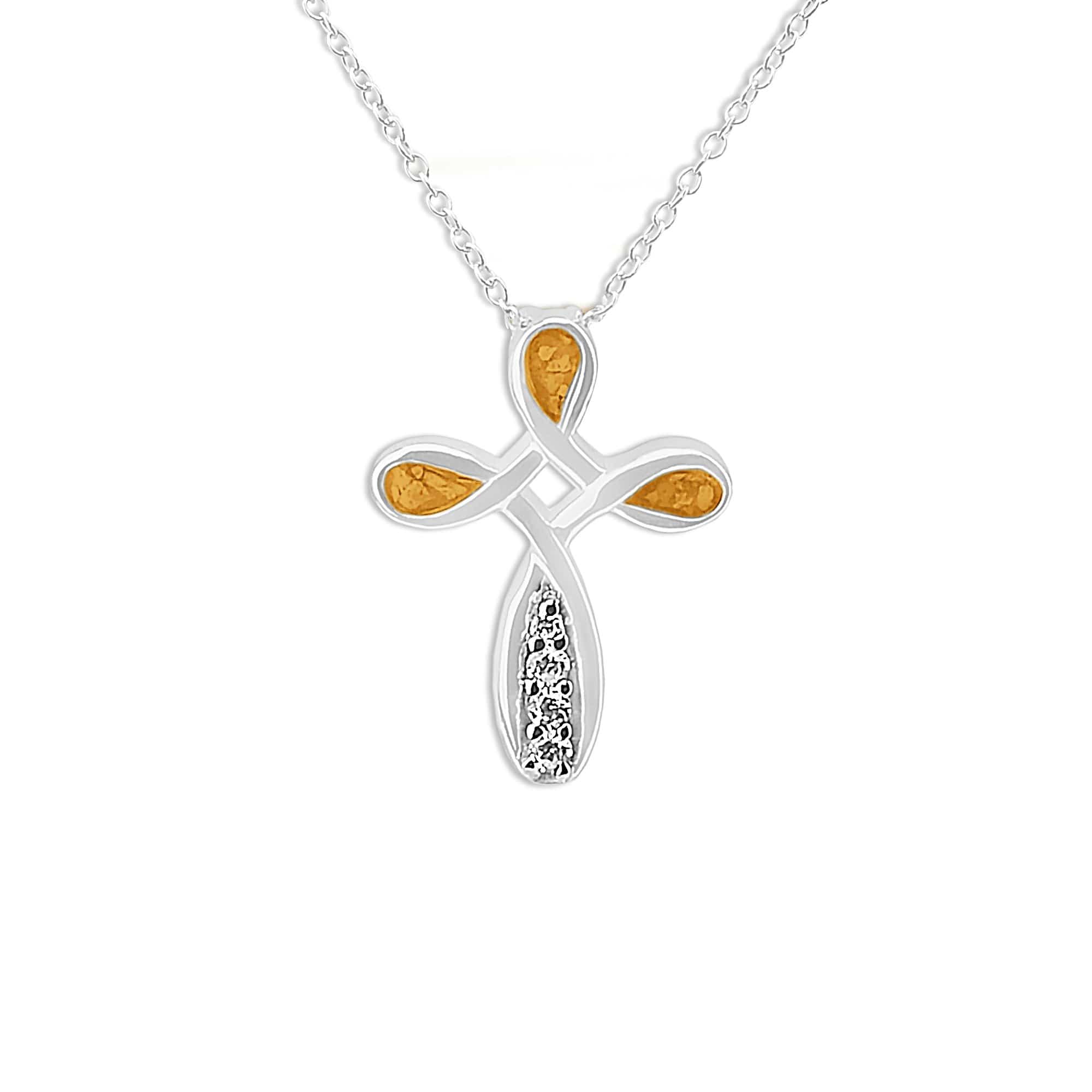 EverWith™ Unisex Celtic Cross Memorial Ashes Pendant with Swarovski Crystals - EverWith Memorial Jewellery - Trade