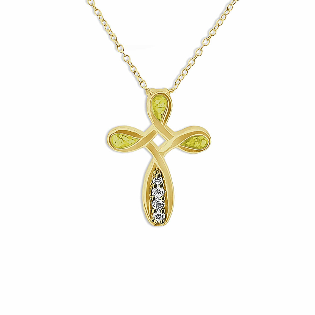 EverWith™ Unisex Celtic Cross Memorial Ashes Pendant with Swarovski Crystals - EverWith Memorial Jewellery - Trade