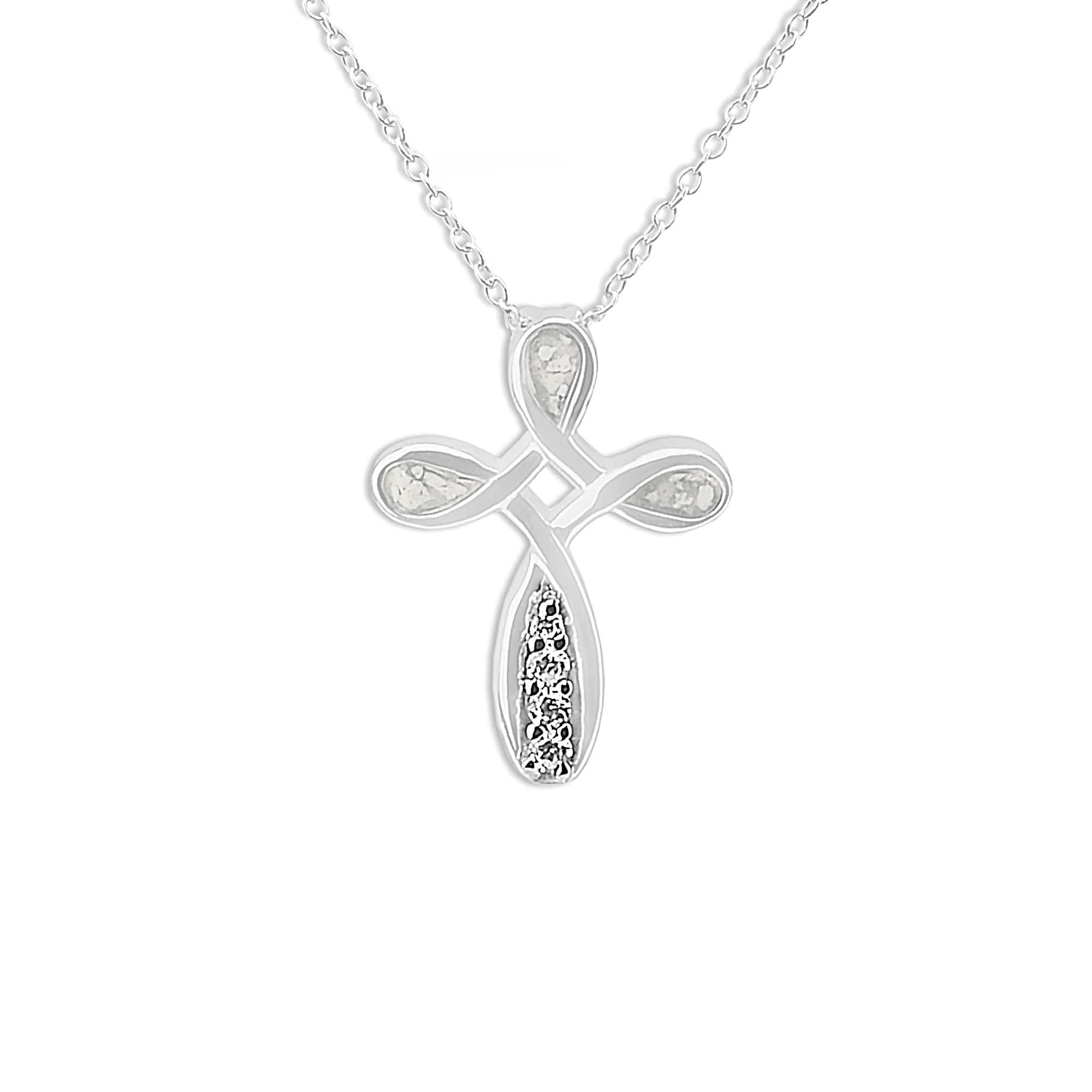 EverWith™ Unisex Celtic Cross Memorial Ashes Pendant with Swarovski Crystals - EverWith Memorial Jewellery - Trade