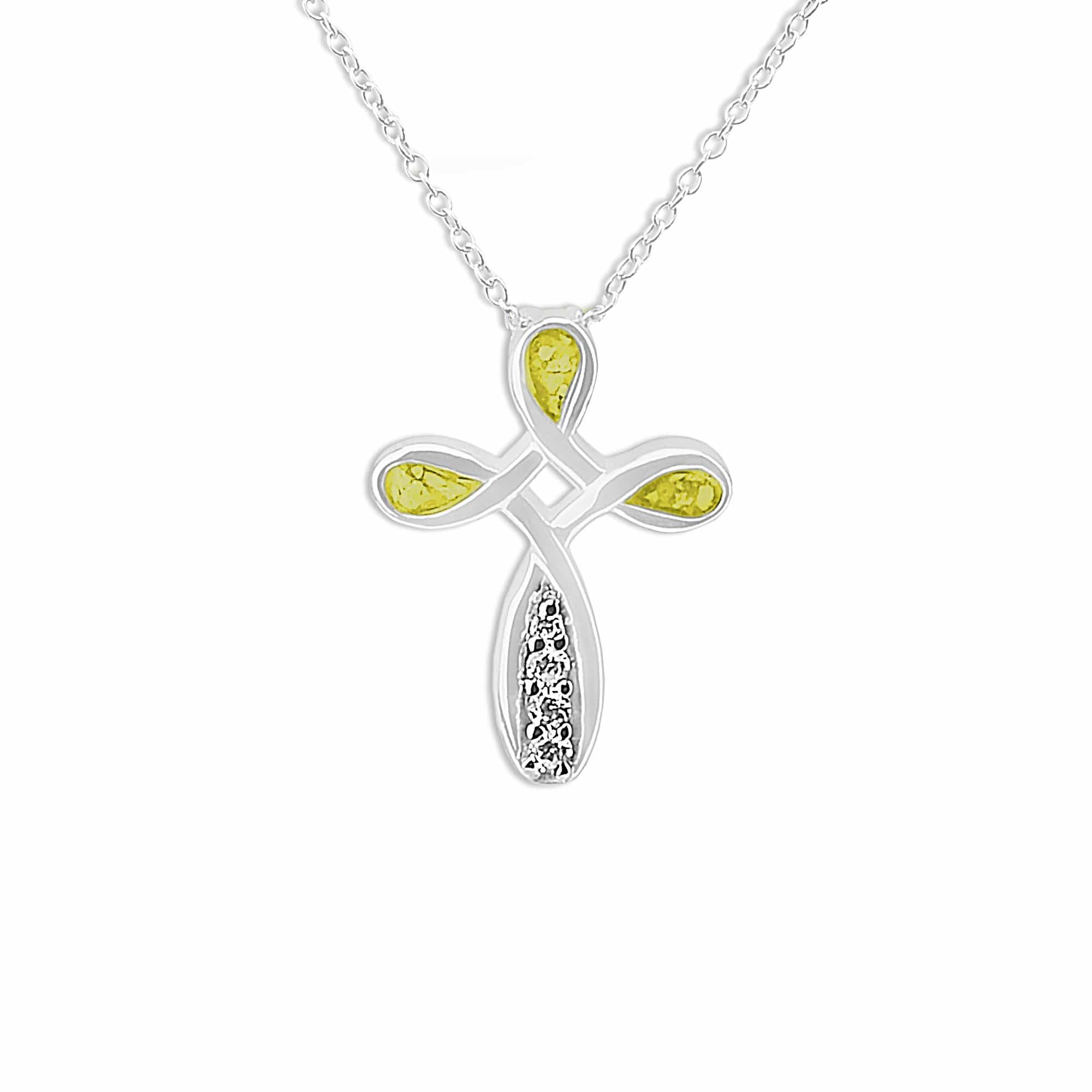 EverWith™ Unisex Celtic Cross Memorial Ashes Pendant with Swarovski Crystals - EverWith Memorial Jewellery - Trade