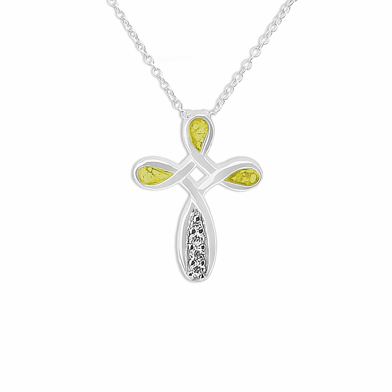 Load image into Gallery viewer, EverWith™ Unisex Celtic Cross Memorial Ashes Pendant with Swarovski Crystals - EverWith Memorial Jewellery - Trade