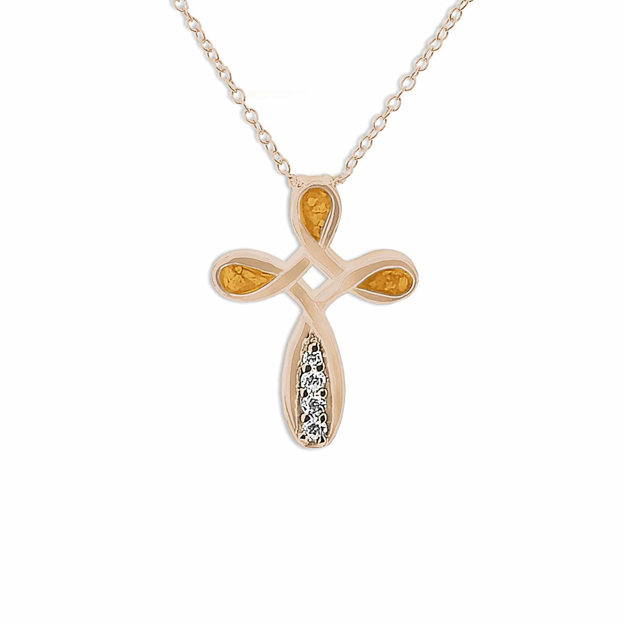 Load image into Gallery viewer, EverWith™ Unisex Celtic Cross Memorial Ashes Pendant with Swarovski Crystals - EverWith Memorial Jewellery - Trade