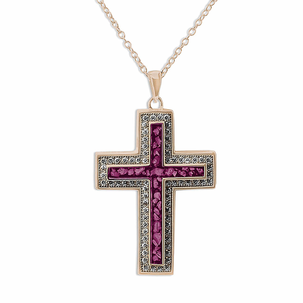 Load image into Gallery viewer, EverWith™ Unisex Cross Memorial Ashes Pendant with Swarovski Crystals - EverWith Memorial Jewellery - Trade