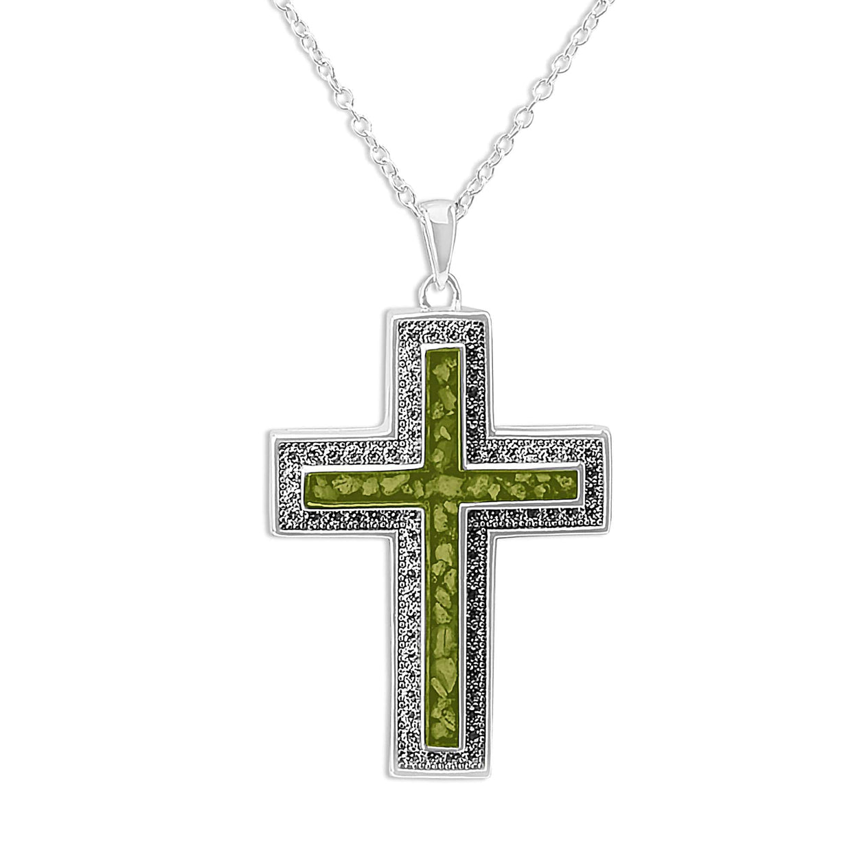 Load image into Gallery viewer, EverWith™ Unisex Cross Memorial Ashes Pendant with Swarovski Crystals - EverWith Memorial Jewellery - Trade