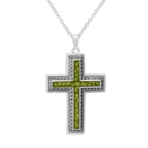 EverWith™ Unisex Cross Memorial Ashes Pendant with Swarovski Crystals - EverWith Memorial Jewellery - Trade