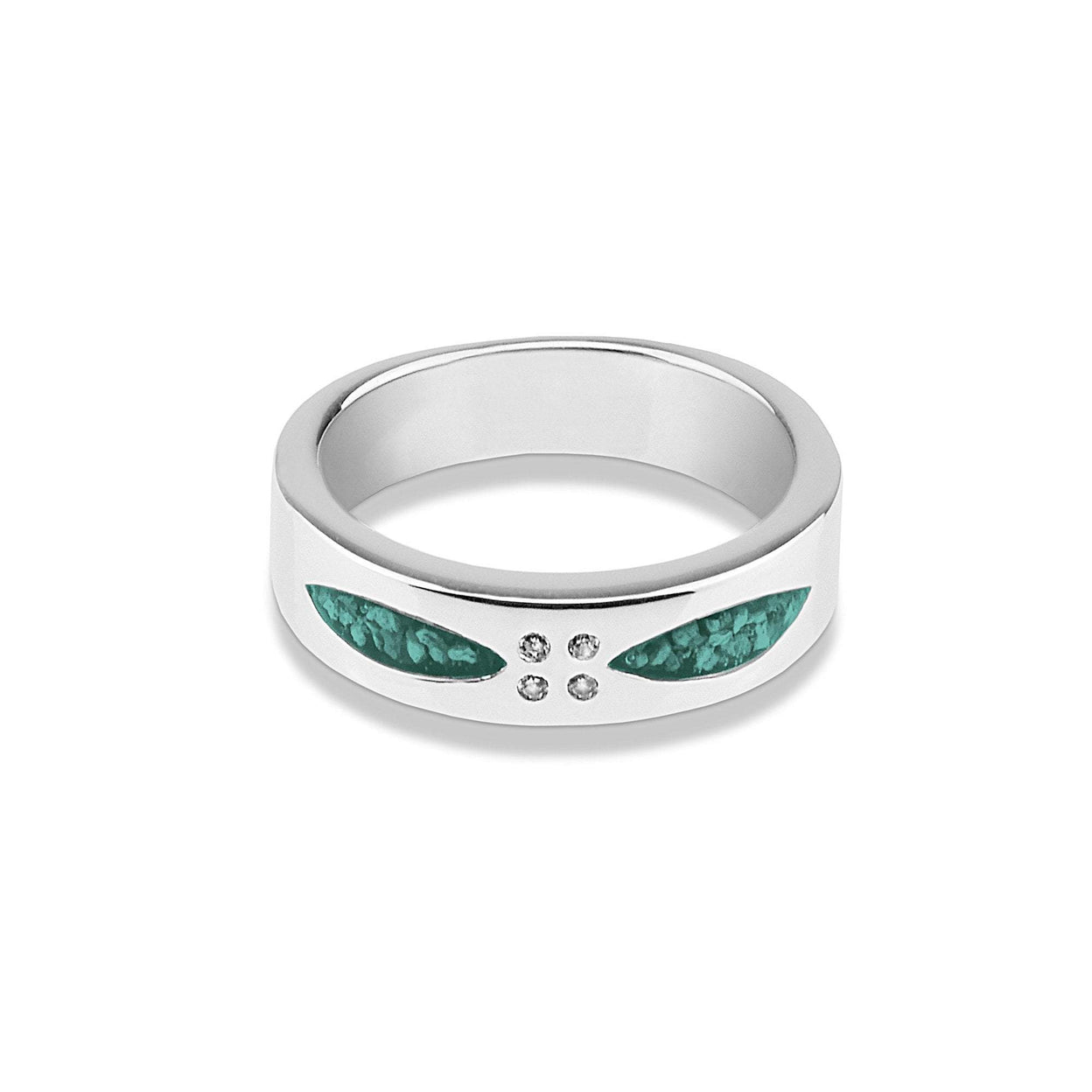 Load image into Gallery viewer, EverWith™ Unisex Four Together Memorial Ashes Ring with Swarovski Crystals - EverWith Memorial Jewellery - Trade