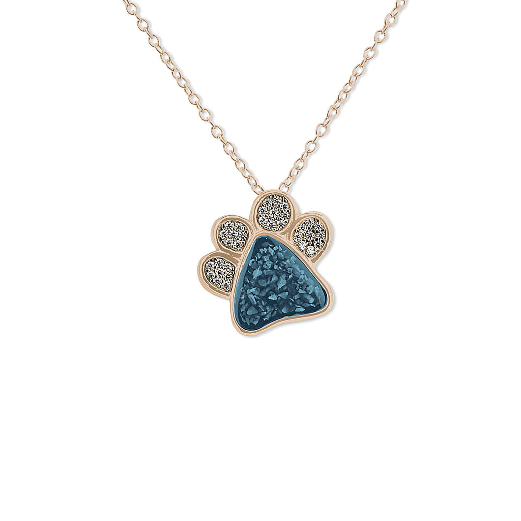 EverWith™ Unisex Paw Print Memorial Ashes Pendant with Swarovski Crystals - EverWith Memorial Jewellery - Trade