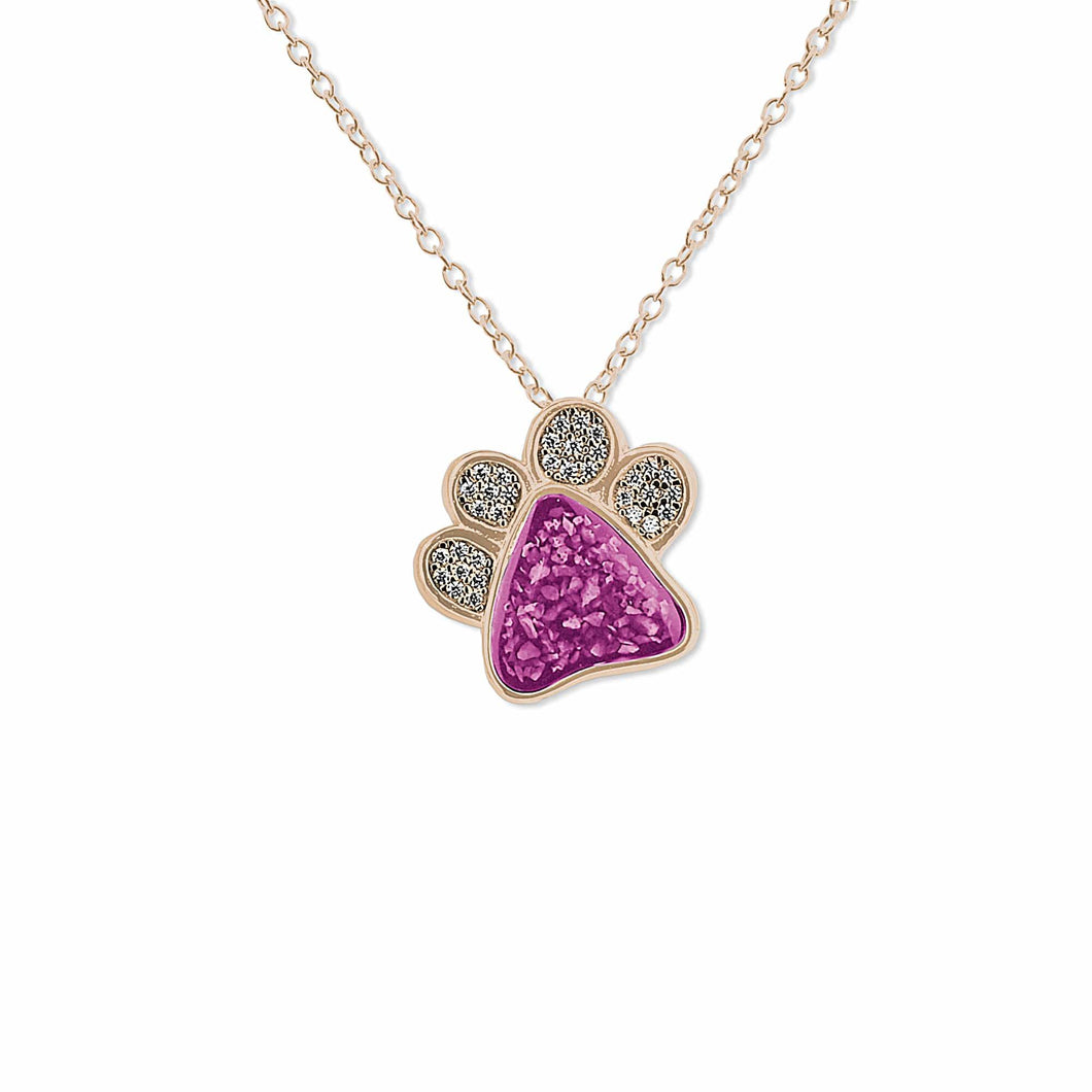 EverWith™ Unisex Paw Print Memorial Ashes Pendant with Swarovski Crystals - EverWith Memorial Jewellery - Trade