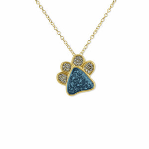 EverWith™ Unisex Paw Print Memorial Ashes Pendant with Swarovski Crystals - EverWith Memorial Jewellery - Trade