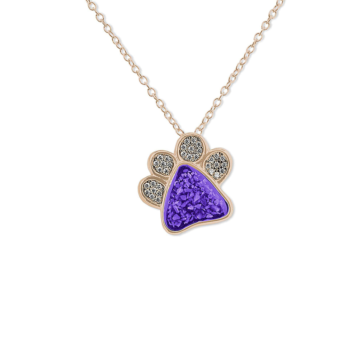 Load image into Gallery viewer, EverWith™ Unisex Paw Print Memorial Ashes Pendant with Swarovski Crystals - EverWith Memorial Jewellery - Trade