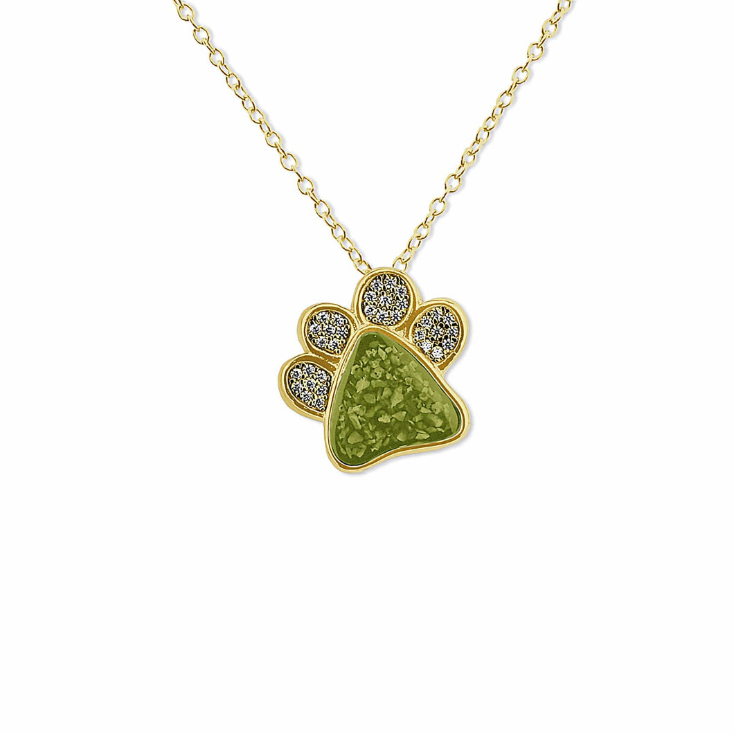 EverWith™ Unisex Paw Print Memorial Ashes Pendant with Swarovski Crystals - EverWith Memorial Jewellery - Trade