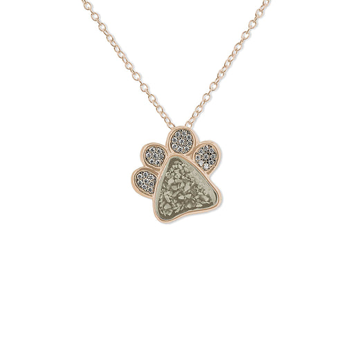 EverWith™ Unisex Paw Print Memorial Ashes Pendant with Swarovski Crystals - EverWith Memorial Jewellery - Trade