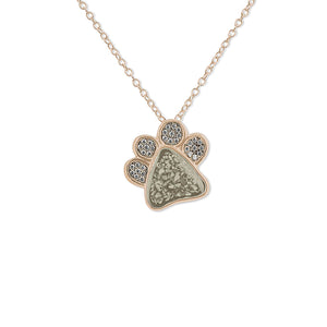 EverWith™ Unisex Paw Print Memorial Ashes Pendant with Swarovski Crystals - EverWith Memorial Jewellery - Trade