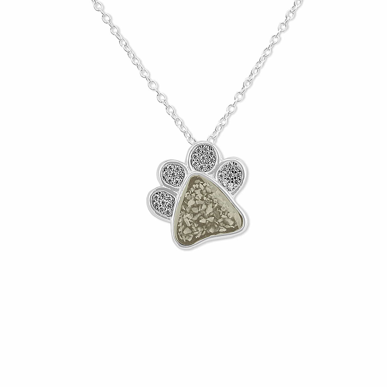 Load image into Gallery viewer, EverWith™ Unisex Paw Print Memorial Ashes Pendant with Swarovski Crystals - EverWith Memorial Jewellery - Trade