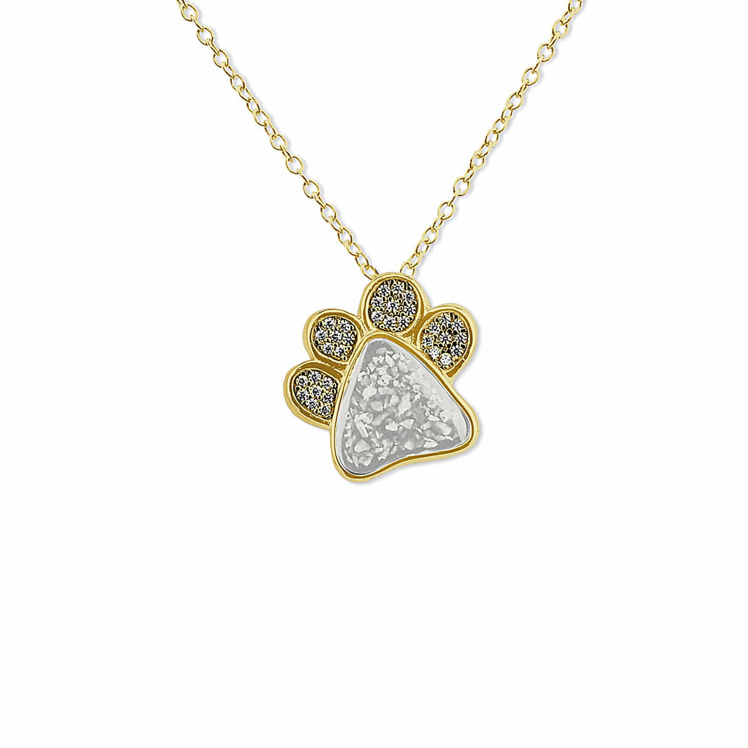 EverWith™ Unisex Paw Print Memorial Ashes Pendant with Swarovski Crystals - EverWith Memorial Jewellery - Trade