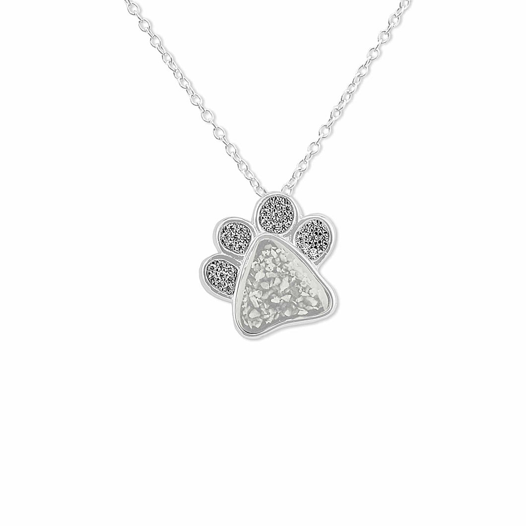 EverWith™ Unisex Paw Print Memorial Ashes Pendant with Swarovski Crystals - EverWith Memorial Jewellery - Trade