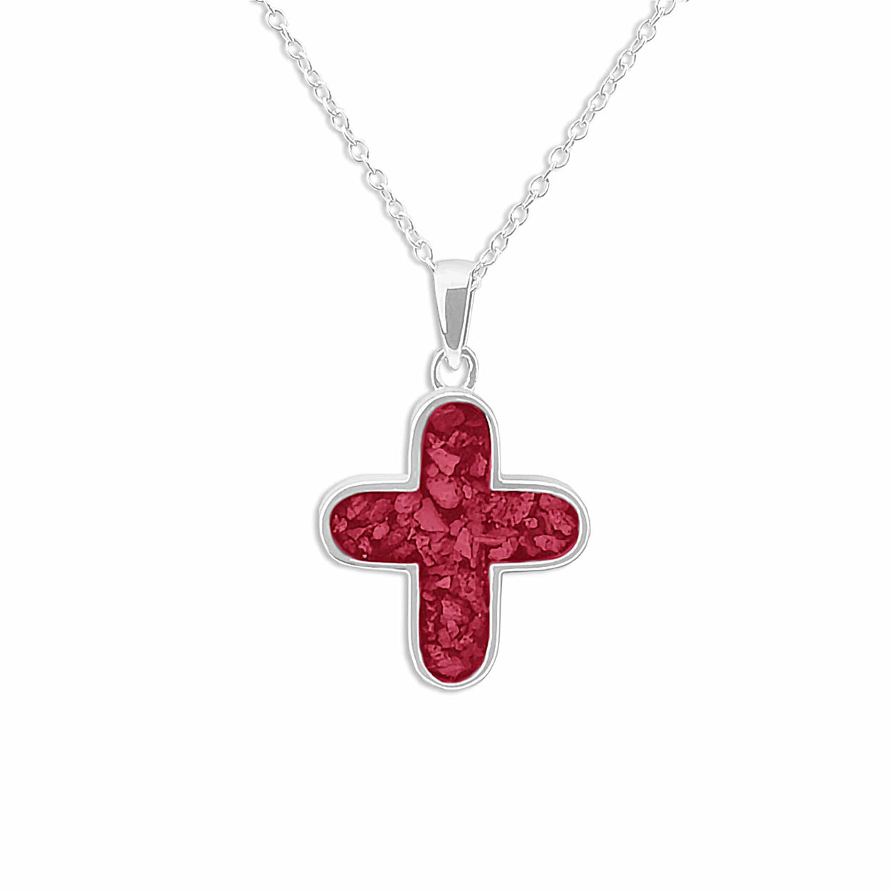 Load image into Gallery viewer, EverWith™ Unisex Rounded Cross Memorial Ashes Pendant - EverWith Memorial Jewellery - Trade