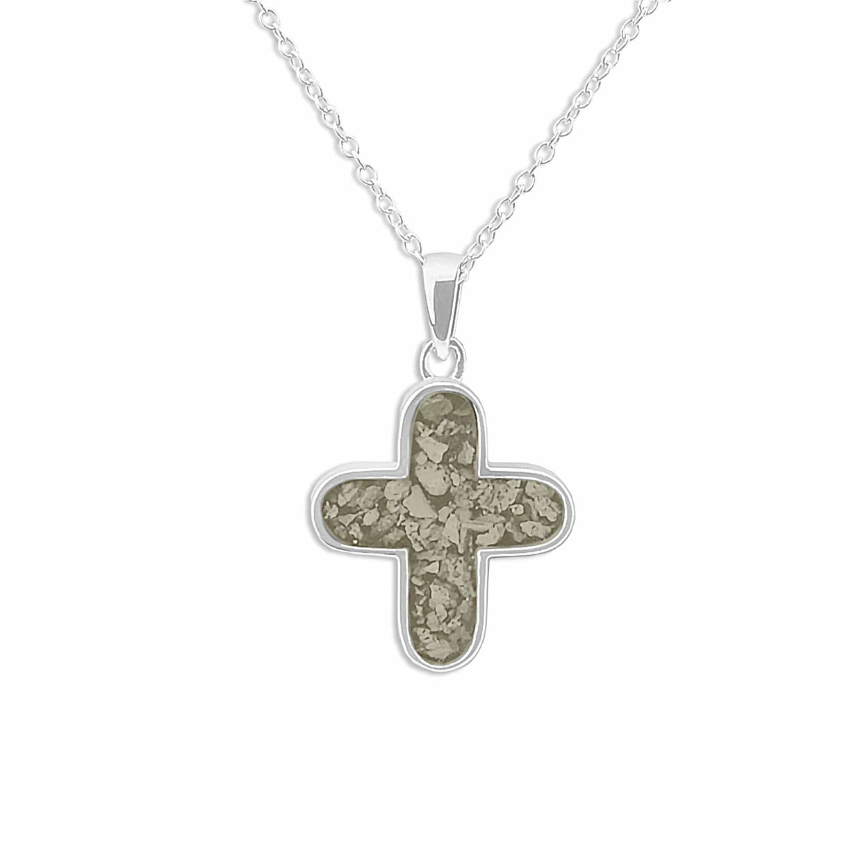 Load image into Gallery viewer, EverWith™ Unisex Rounded Cross Memorial Ashes Pendant - EverWith Memorial Jewellery - Trade