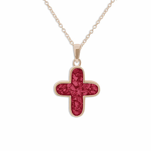 EverWith™ Unisex Rounded Cross Memorial Ashes Pendant - EverWith Memorial Jewellery - Trade