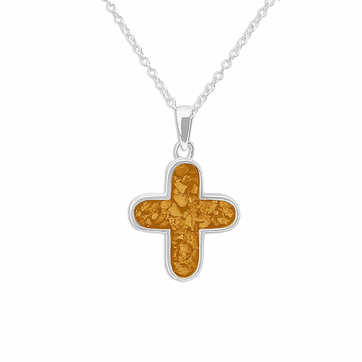 Load image into Gallery viewer, EverWith™ Unisex Rounded Cross Memorial Ashes Pendant - EverWith Memorial Jewellery - Trade