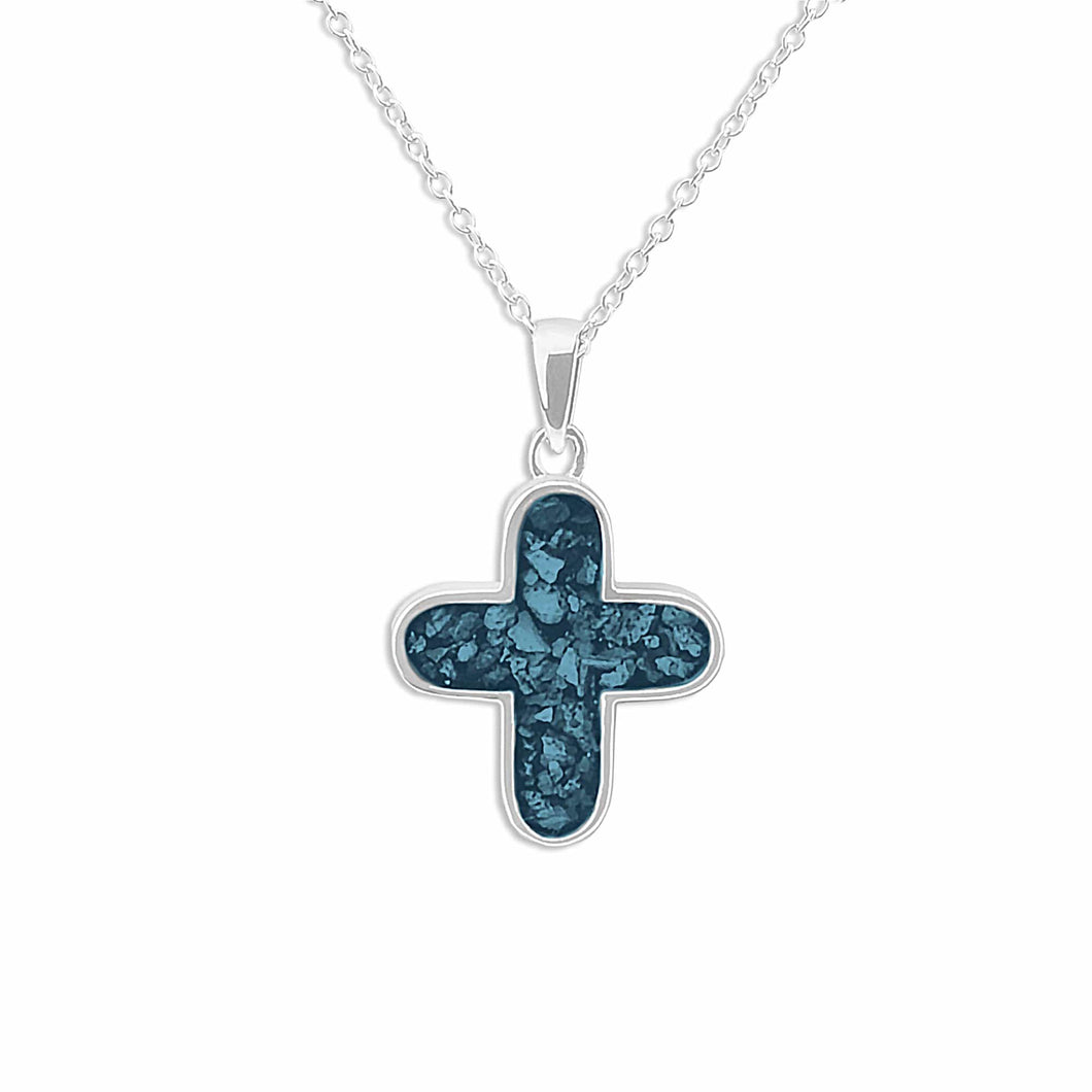 EverWith™ Unisex Rounded Cross Memorial Ashes Pendant - EverWith Memorial Jewellery - Trade