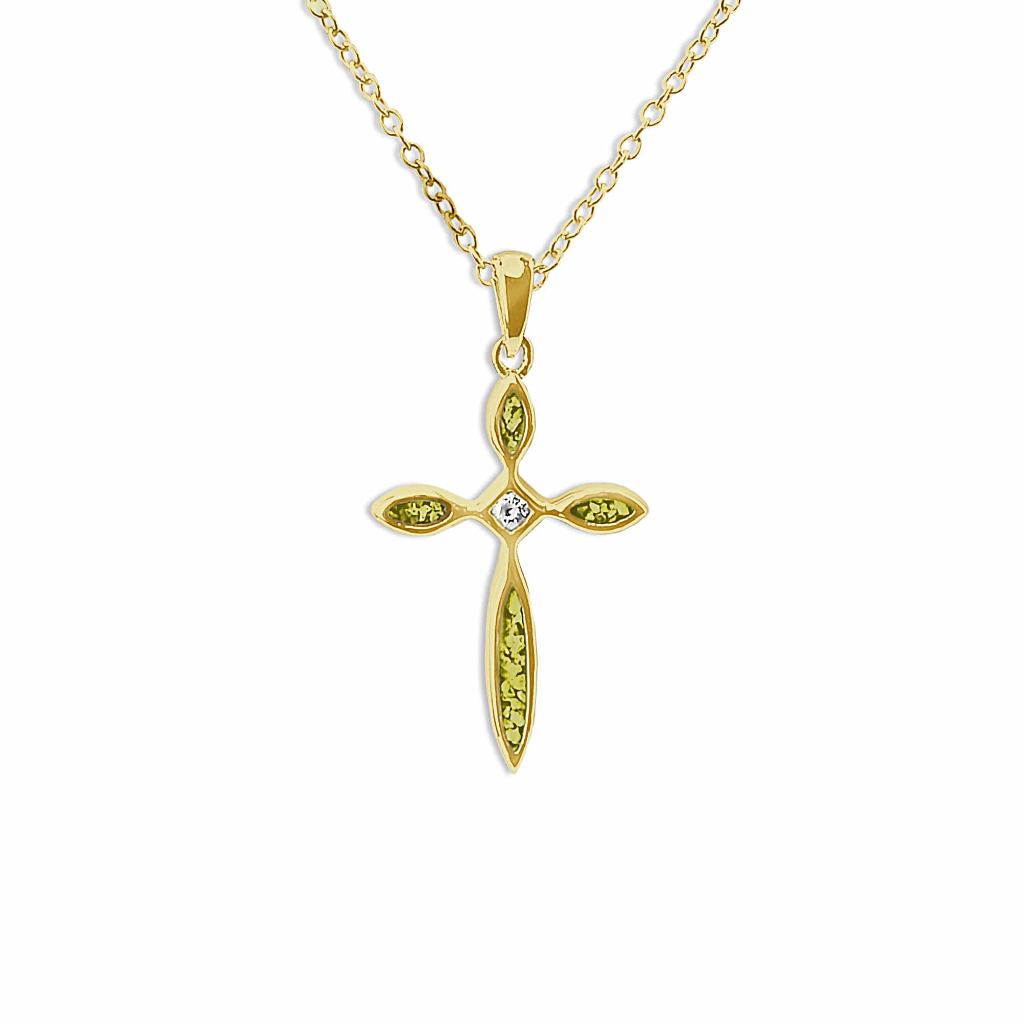 EverWith™ Unisex Solace Cross Memorial Ashes Pendant with Swarovski Crystal - EverWith Memorial Jewellery - Trade