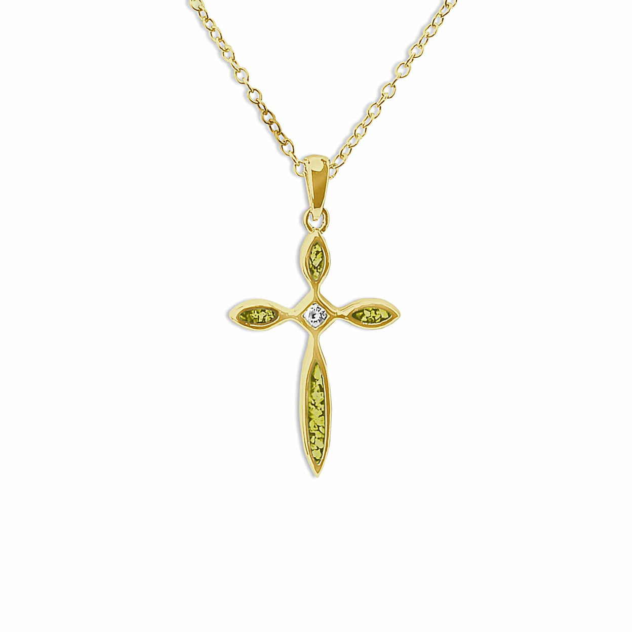 Load image into Gallery viewer, EverWith™ Unisex Solace Cross Memorial Ashes Pendant with Swarovski Crystal - EverWith Memorial Jewellery - Trade