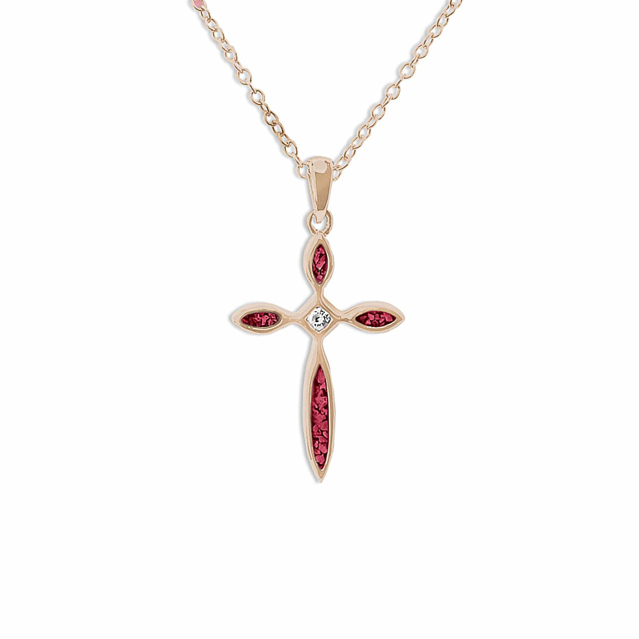 Load image into Gallery viewer, EverWith™ Unisex Solace Cross Memorial Ashes Pendant with Swarovski Crystal - EverWith Memorial Jewellery - Trade