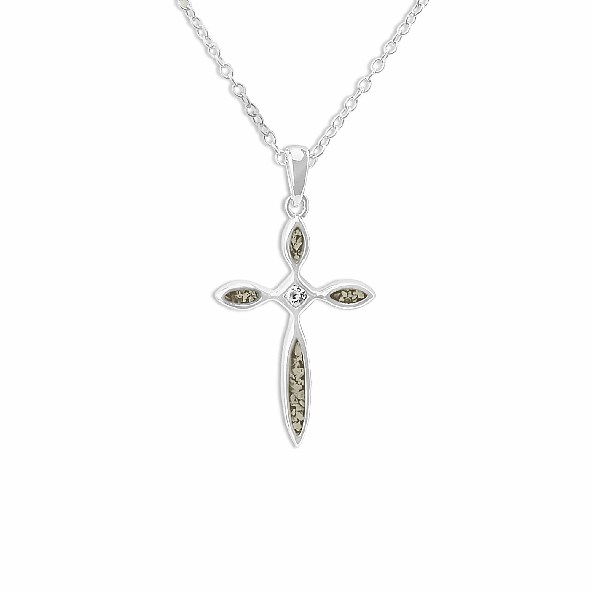 EverWith™ Unisex Solace Cross Memorial Ashes Pendant with Swarovski Crystal - EverWith Memorial Jewellery - Trade
