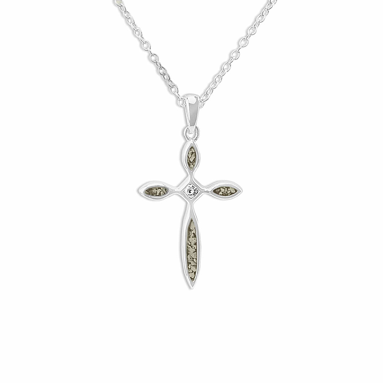 Load image into Gallery viewer, EverWith™ Unisex Solace Cross Memorial Ashes Pendant with Swarovski Crystal - EverWith Memorial Jewellery - Trade
