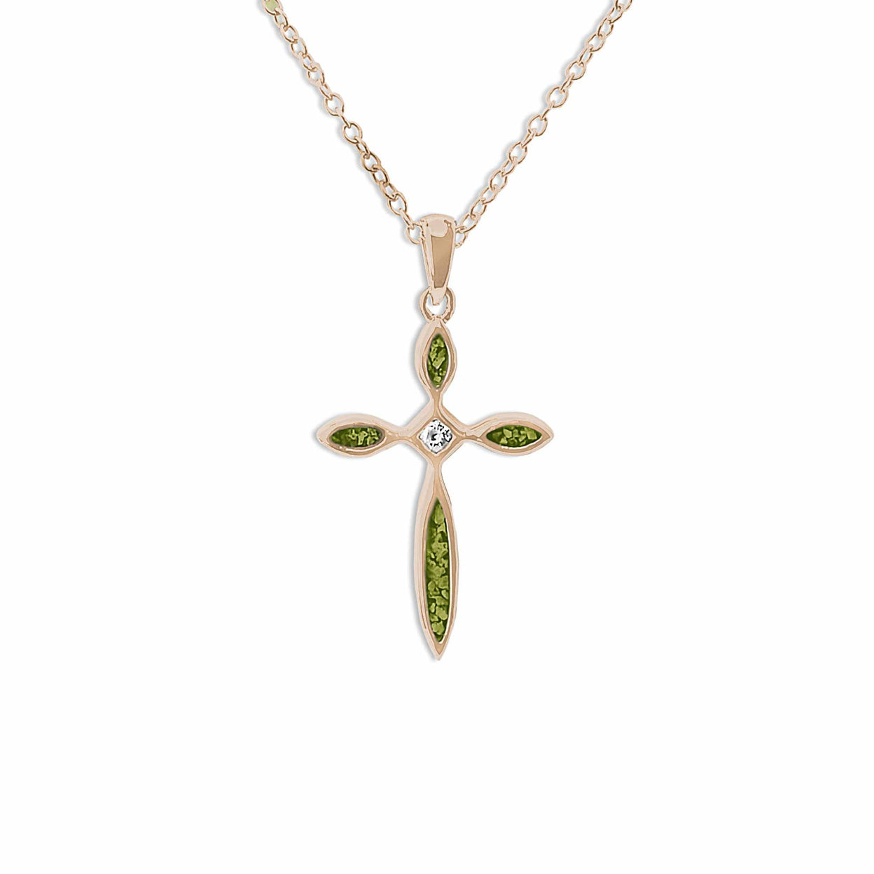 Load image into Gallery viewer, EverWith™ Unisex Solace Cross Memorial Ashes Pendant with Swarovski Crystal - EverWith Memorial Jewellery - Trade