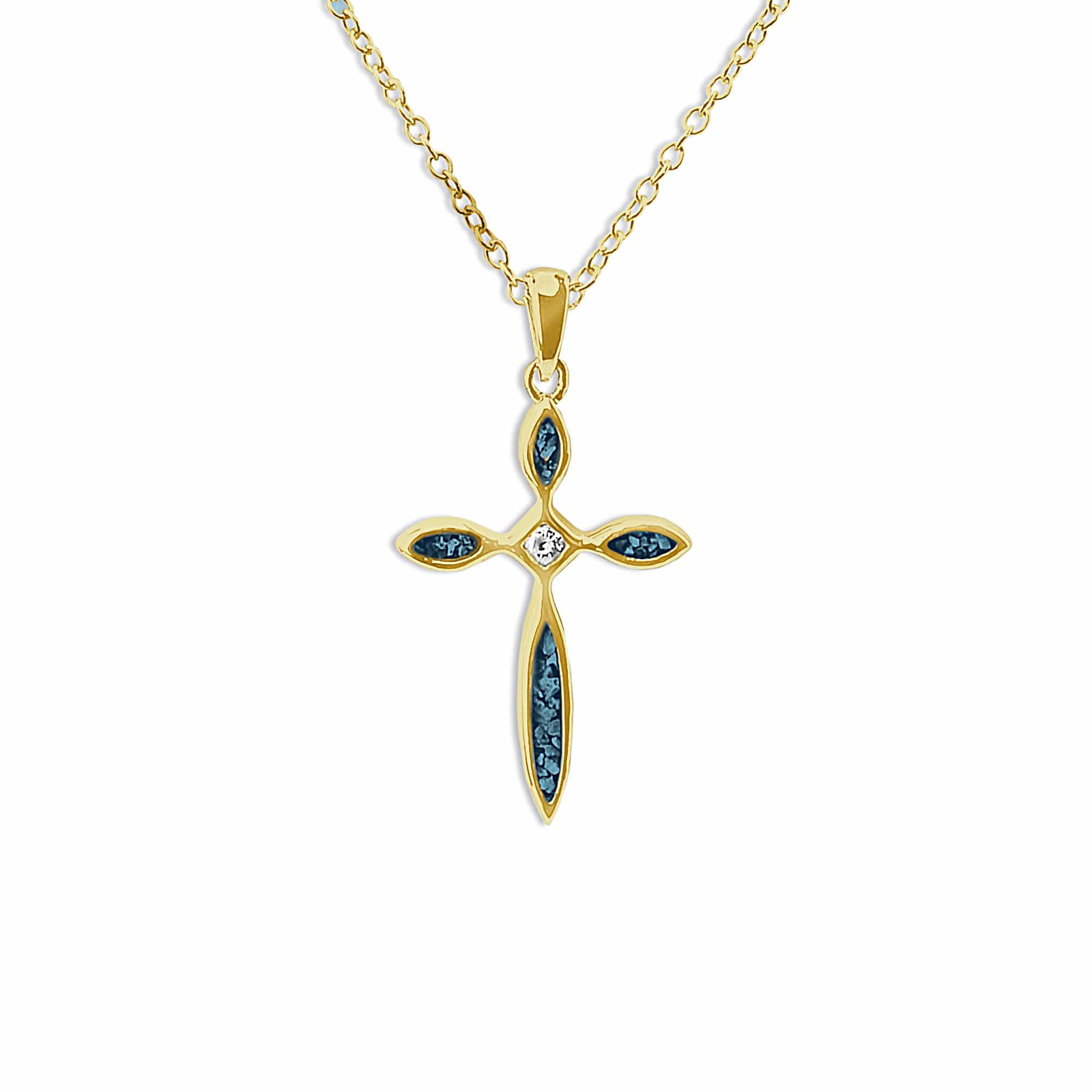 EverWith™ Unisex Solace Cross Memorial Ashes Pendant with Swarovski Crystal - EverWith Memorial Jewellery - Trade