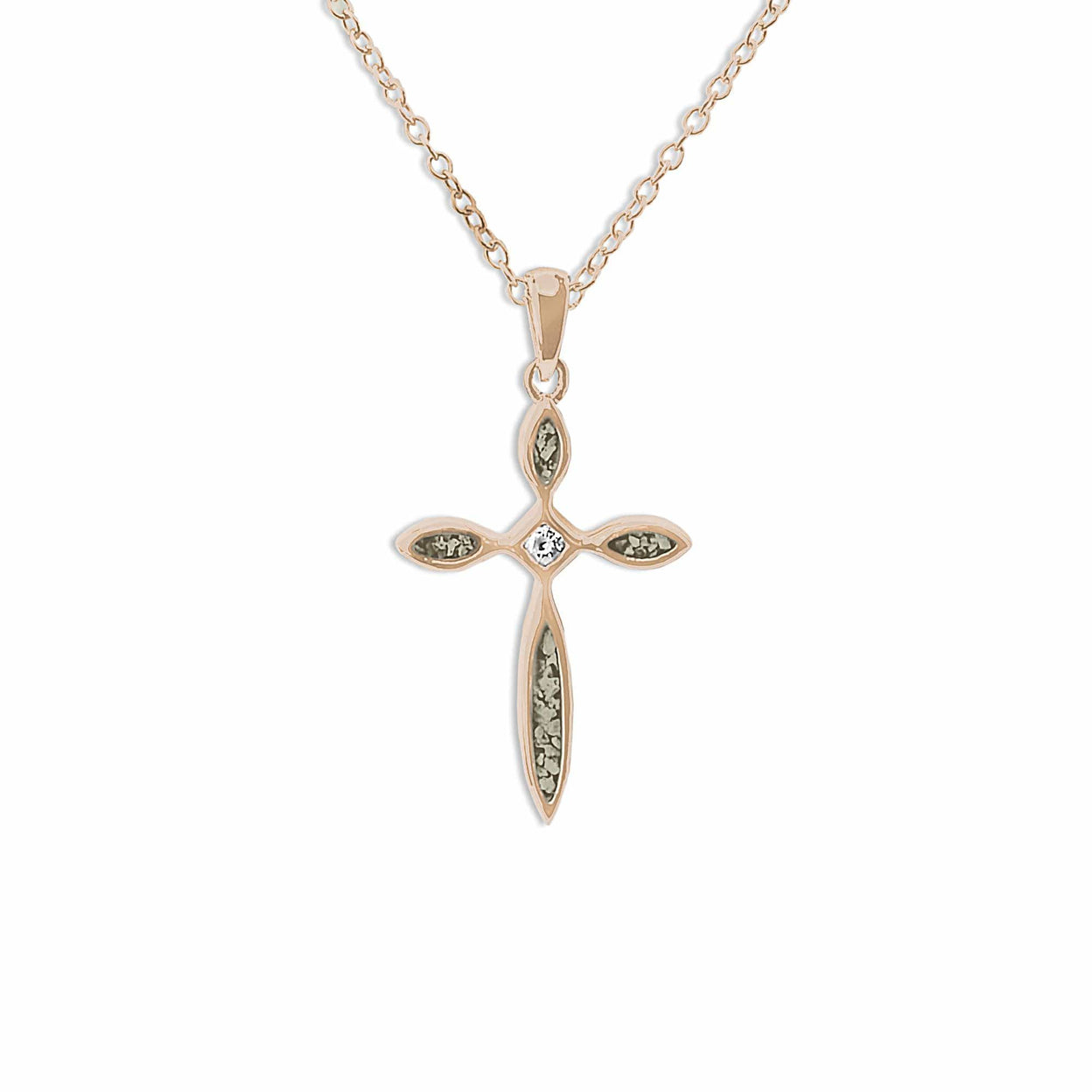 Load image into Gallery viewer, EverWith™ Unisex Solace Cross Memorial Ashes Pendant with Swarovski Crystal - EverWith Memorial Jewellery - Trade