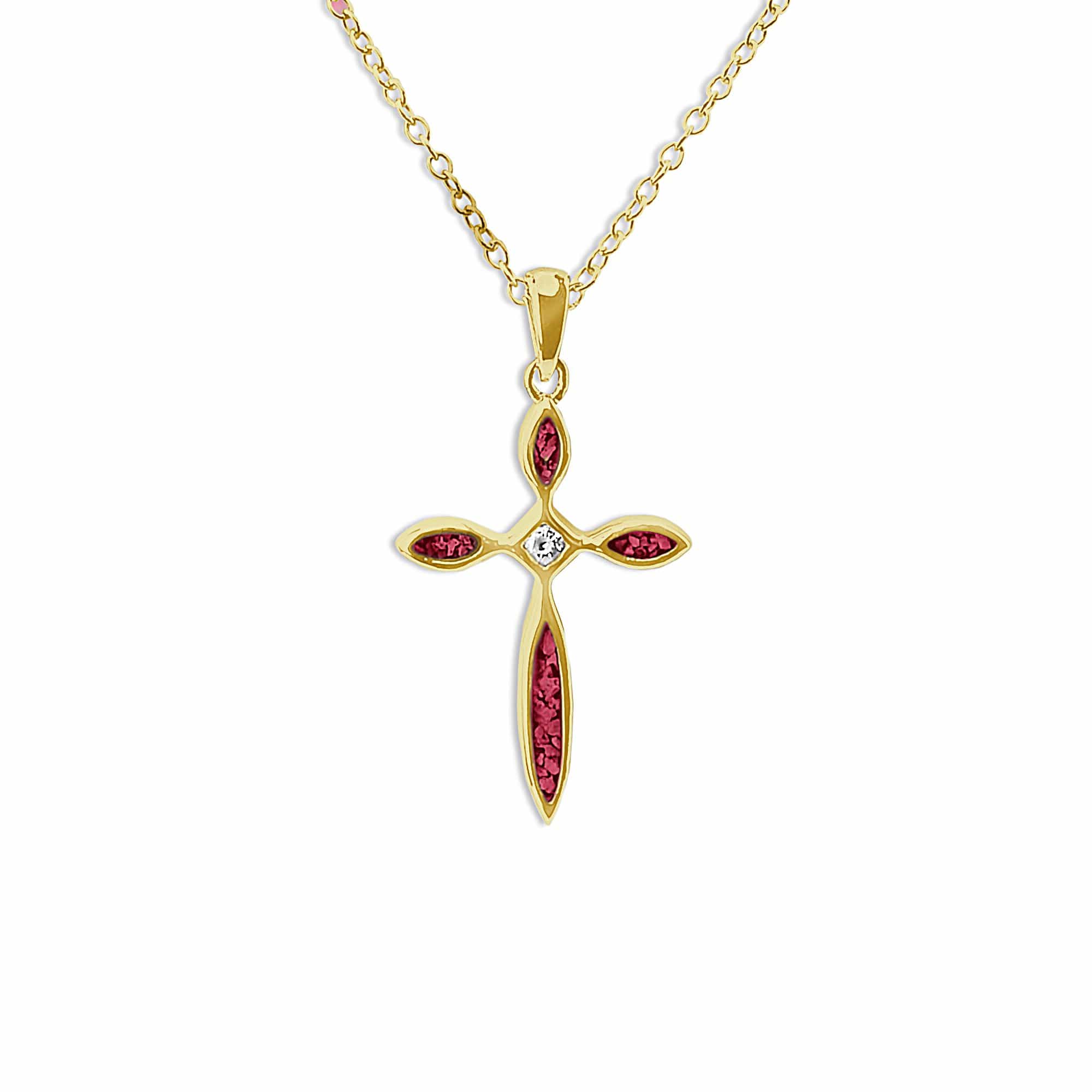 EverWith™ Unisex Solace Cross Memorial Ashes Pendant with Swarovski Crystal - EverWith Memorial Jewellery - Trade