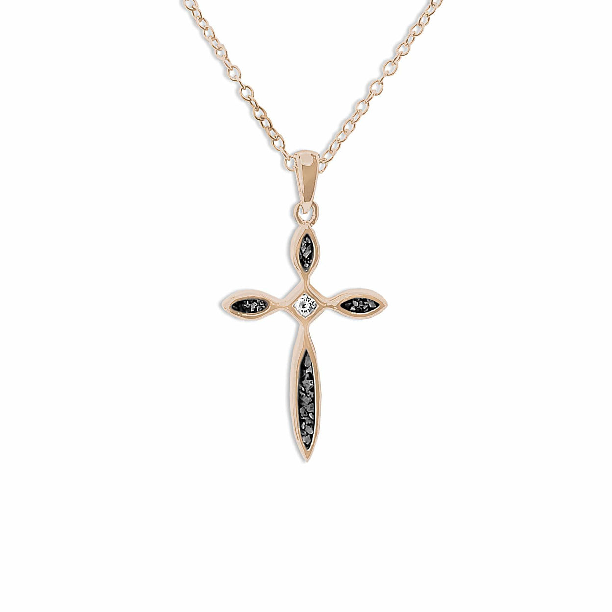 Load image into Gallery viewer, EverWith™ Unisex Solace Cross Memorial Ashes Pendant with Swarovski Crystal - EverWith Memorial Jewellery - Trade