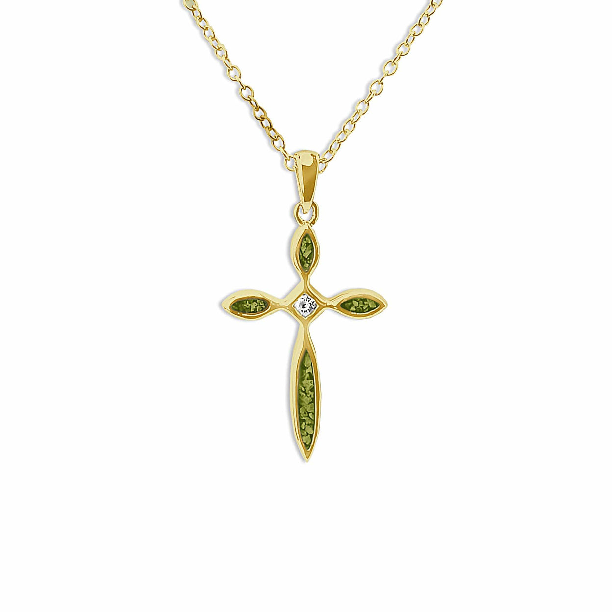 Load image into Gallery viewer, EverWith™ Unisex Solace Cross Memorial Ashes Pendant with Swarovski Crystal - EverWith Memorial Jewellery - Trade