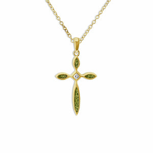 EverWith™ Unisex Solace Cross Memorial Ashes Pendant with Swarovski Crystal - EverWith Memorial Jewellery - Trade