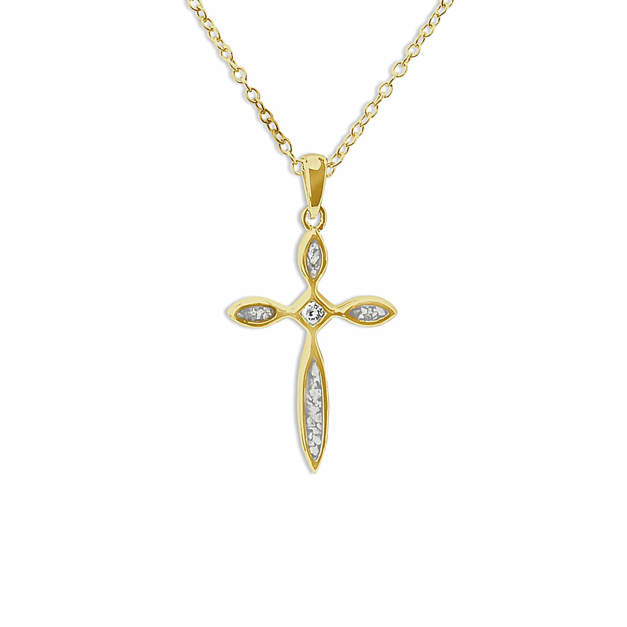 Load image into Gallery viewer, EverWith™ Unisex Solace Cross Memorial Ashes Pendant with Swarovski Crystal - EverWith Memorial Jewellery - Trade