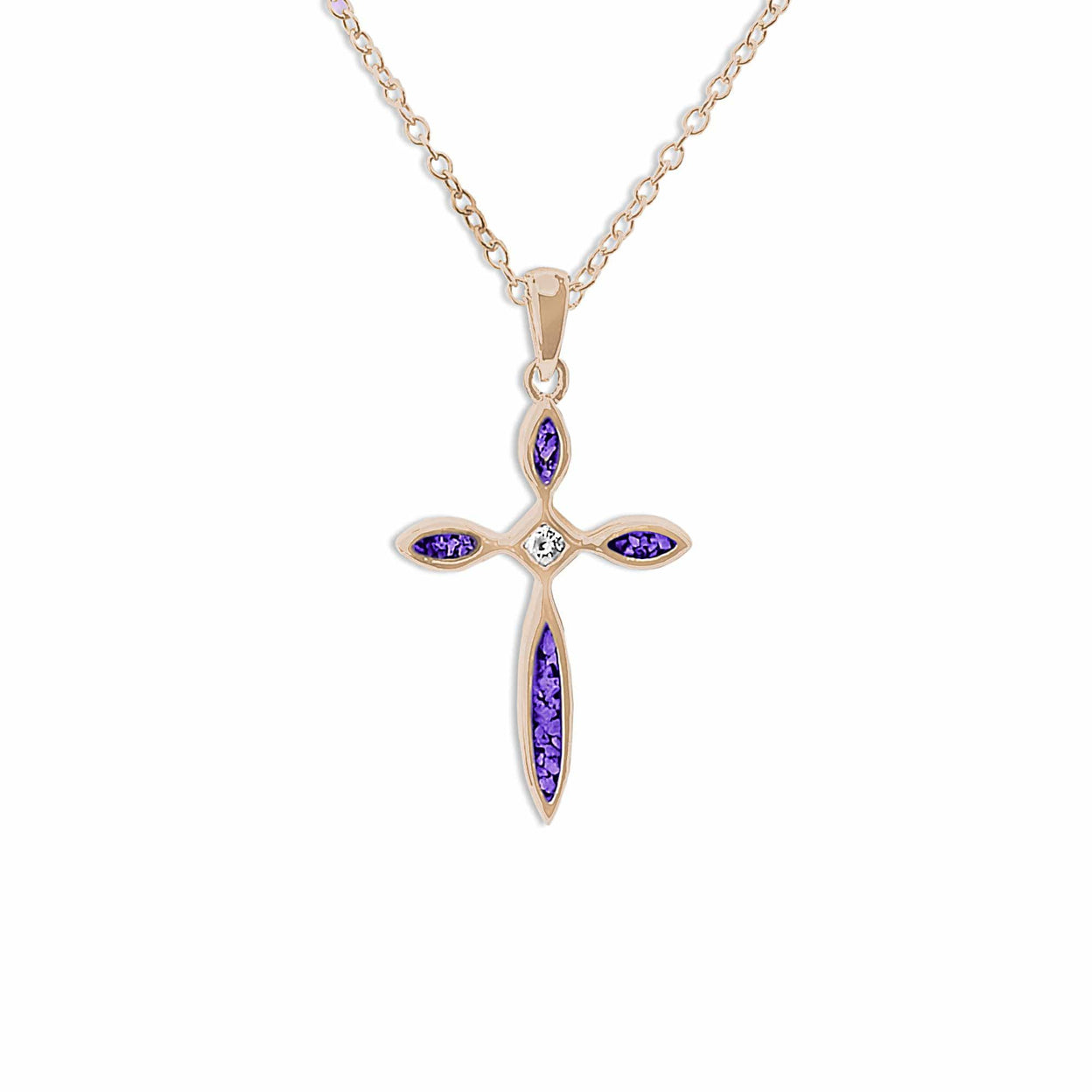 Load image into Gallery viewer, EverWith™ Unisex Solace Cross Memorial Ashes Pendant with Swarovski Crystal - EverWith Memorial Jewellery - Trade