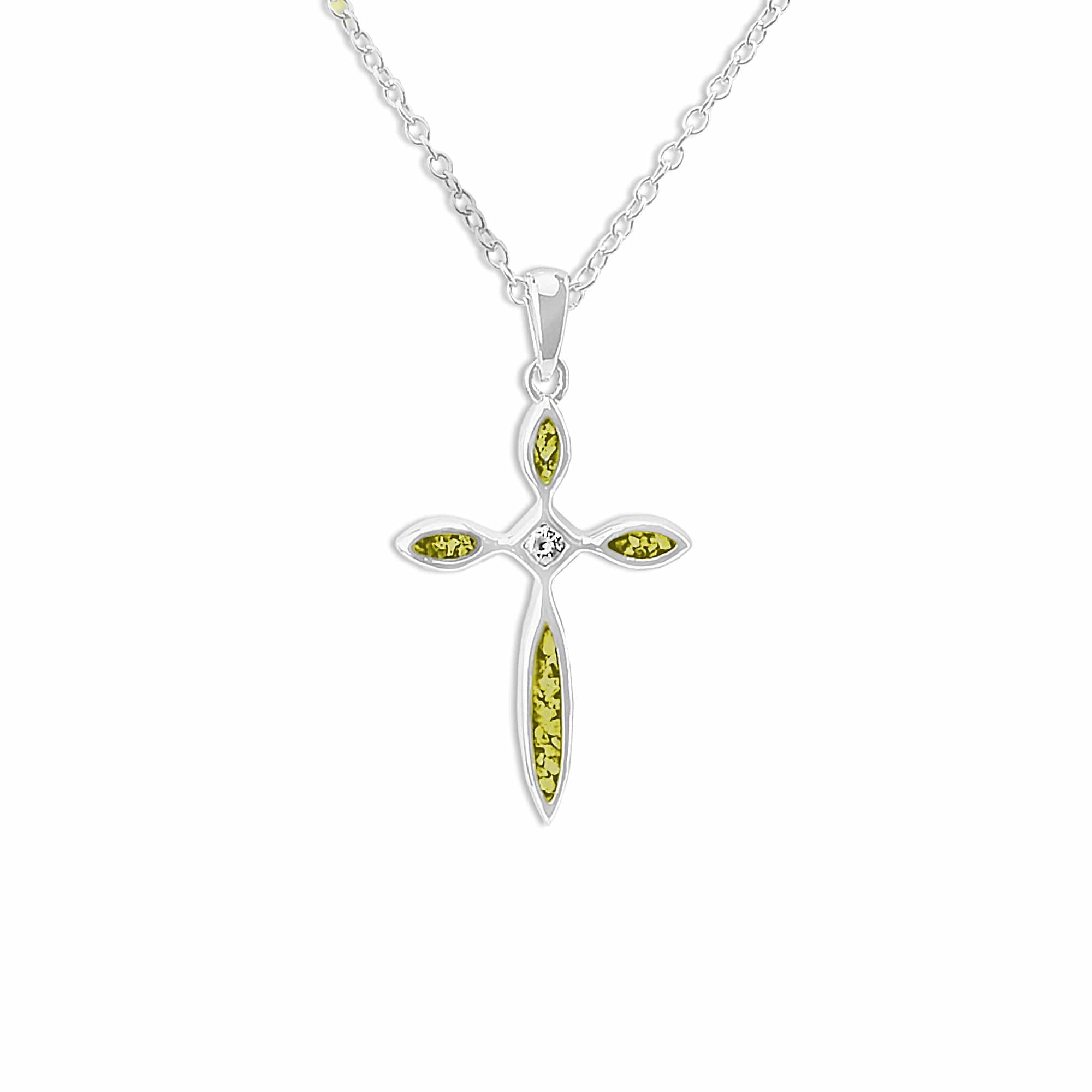 EverWith™ Unisex Solace Cross Memorial Ashes Pendant with Swarovski Crystal - EverWith Memorial Jewellery - Trade
