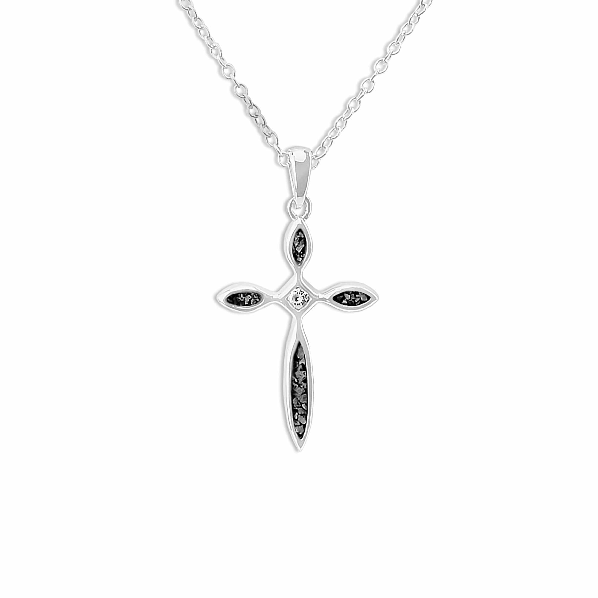 EverWith™ Unisex Solace Cross Memorial Ashes Pendant with Swarovski Crystal - EverWith Memorial Jewellery - Trade