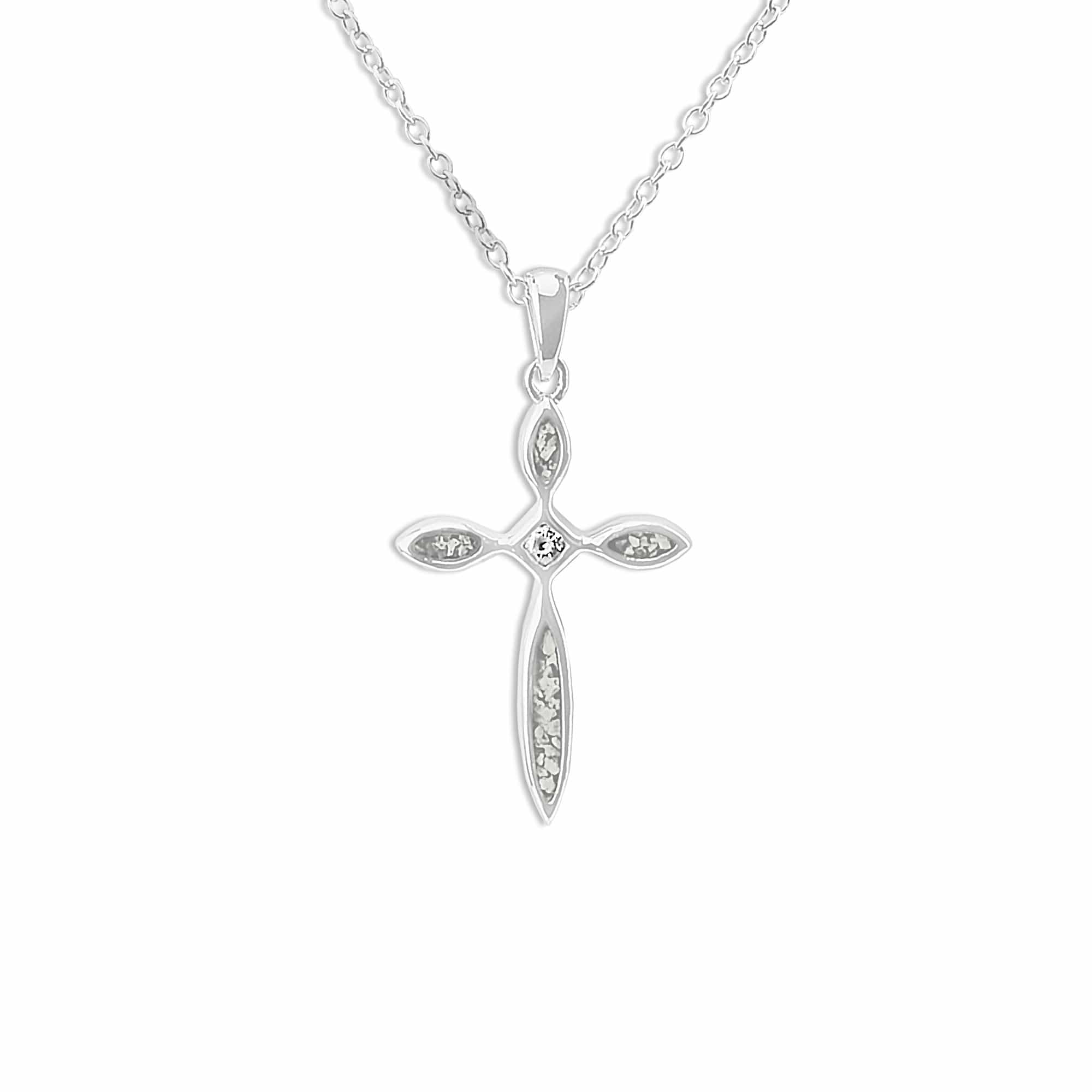 EverWith™ Unisex Solace Cross Memorial Ashes Pendant with Swarovski Crystal - EverWith Memorial Jewellery - Trade