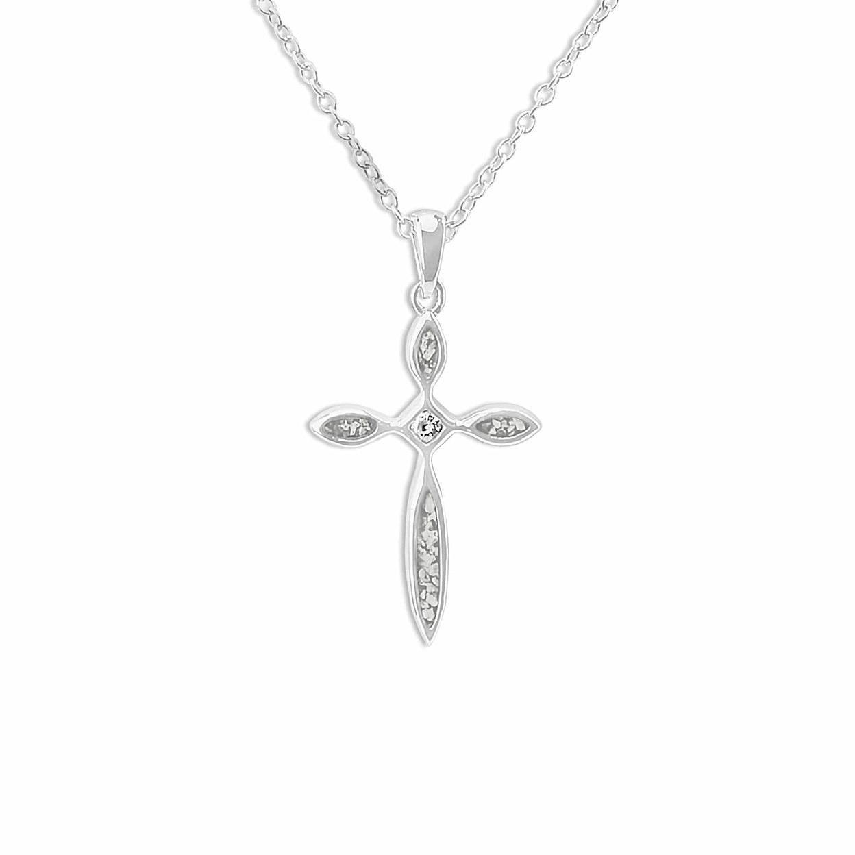 Load image into Gallery viewer, EverWith™ Unisex Solace Cross Memorial Ashes Pendant with Swarovski Crystal - EverWith Memorial Jewellery - Trade