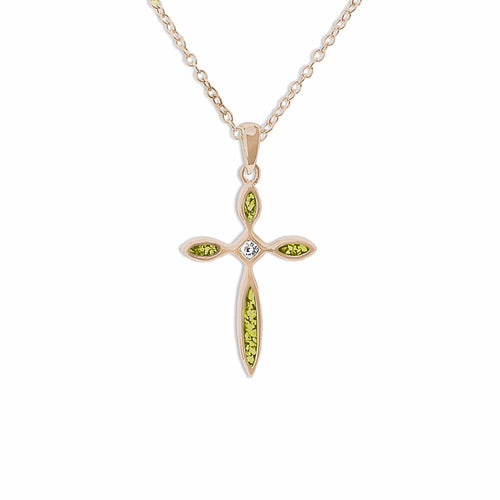 EverWith™ Unisex Solace Cross Memorial Ashes Pendant with Swarovski Crystal - EverWith Memorial Jewellery - Trade