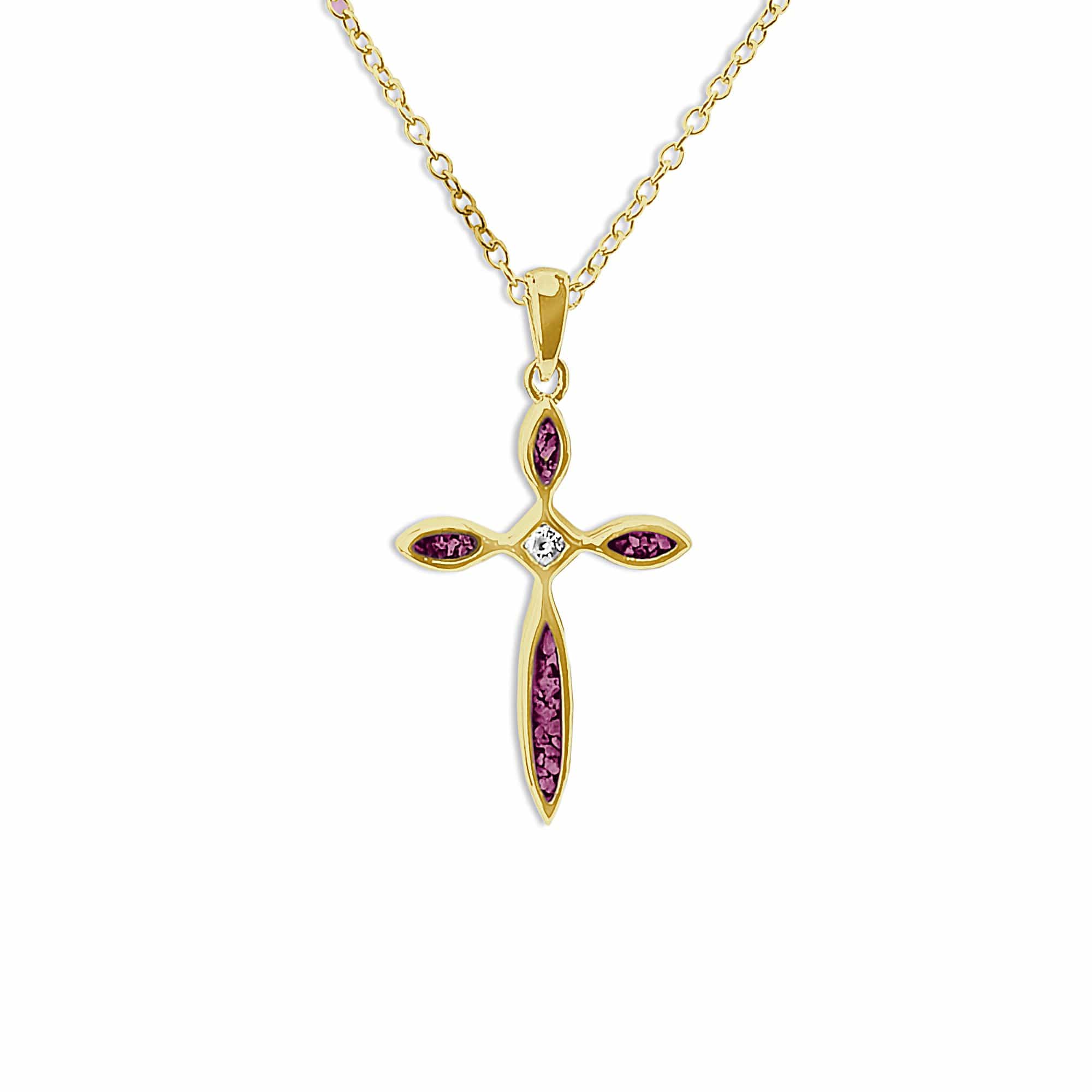 EverWith™ Unisex Solace Cross Memorial Ashes Pendant with Swarovski Crystal - EverWith Memorial Jewellery - Trade