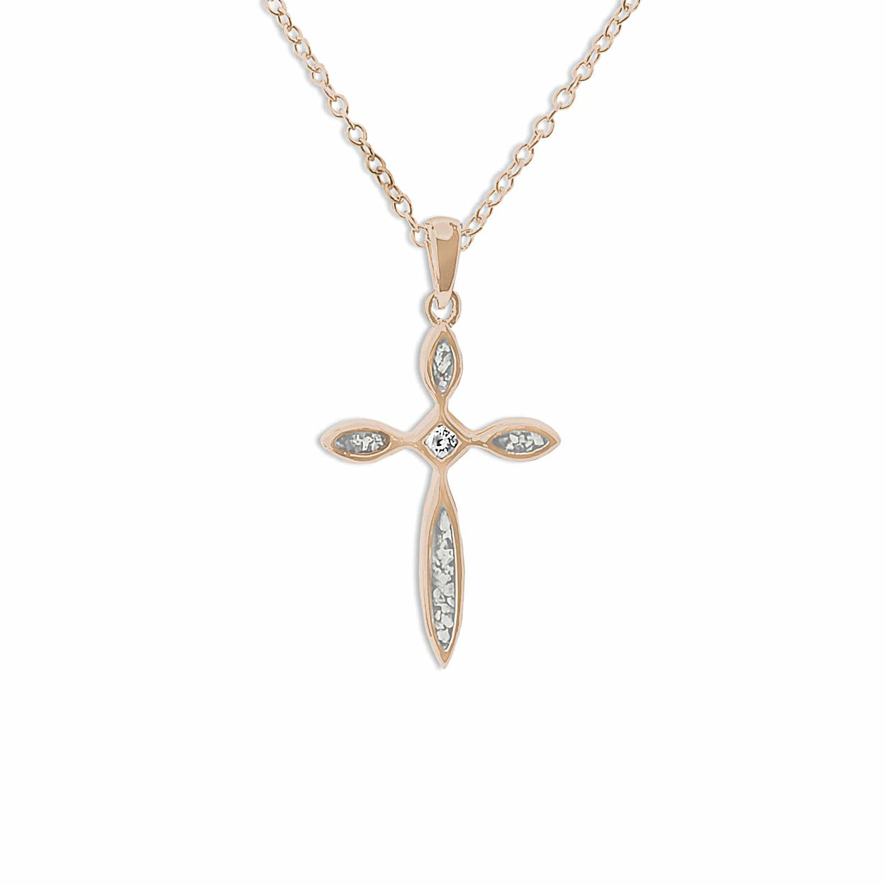 Load image into Gallery viewer, EverWith™ Unisex Solace Cross Memorial Ashes Pendant with Swarovski Crystal - EverWith Memorial Jewellery - Trade